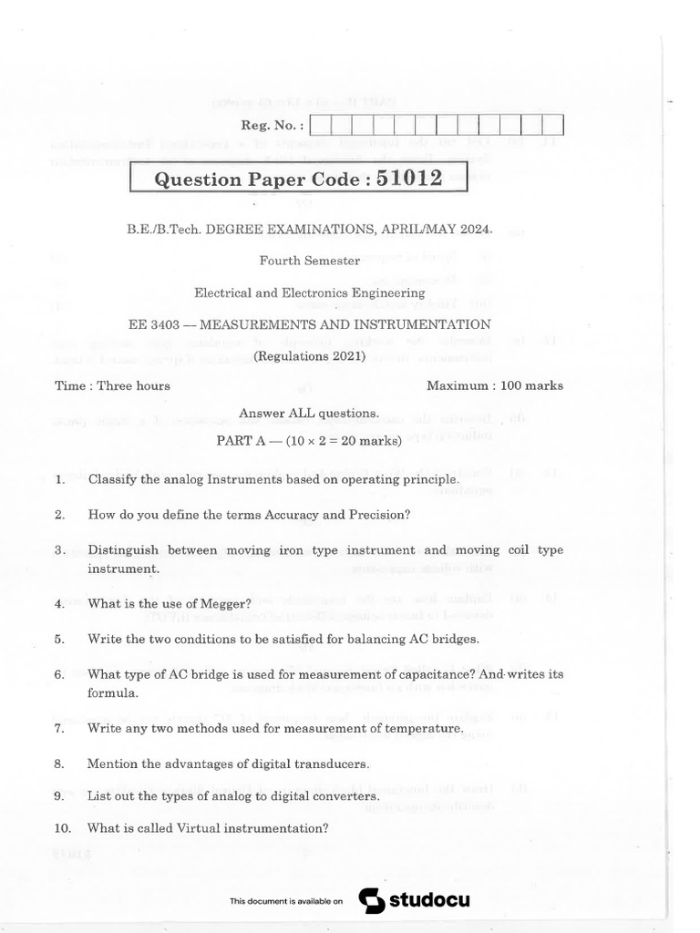 Question Paper 2024 April May | PDF
