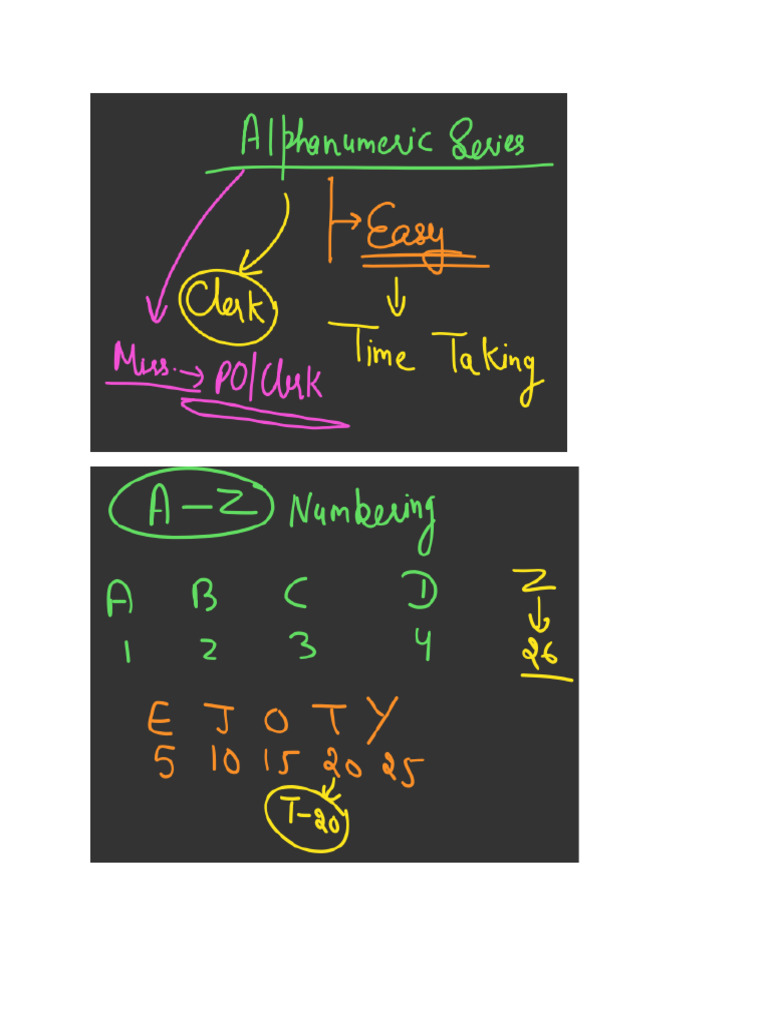 Alpha Numeric Series Class 1 | PDF