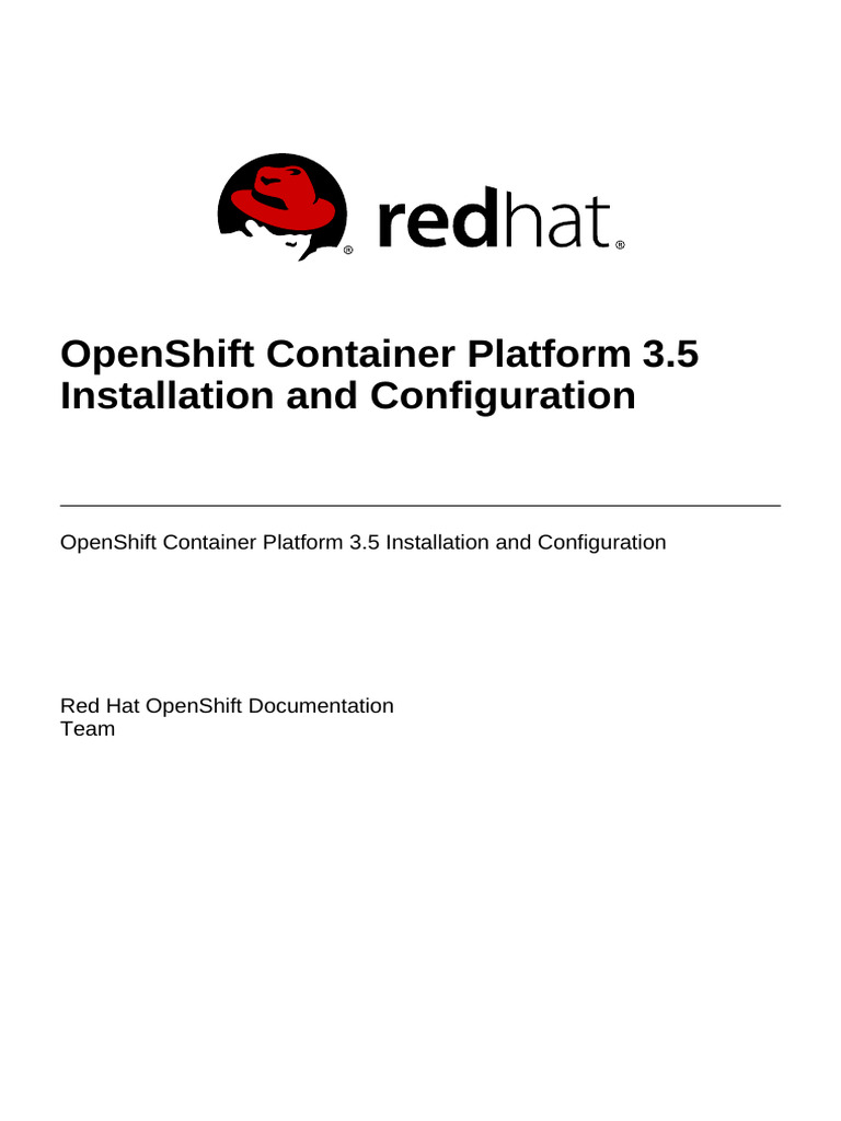 (2017) Red Hat - OpenShift Container Platform v3.5. Installation and ...