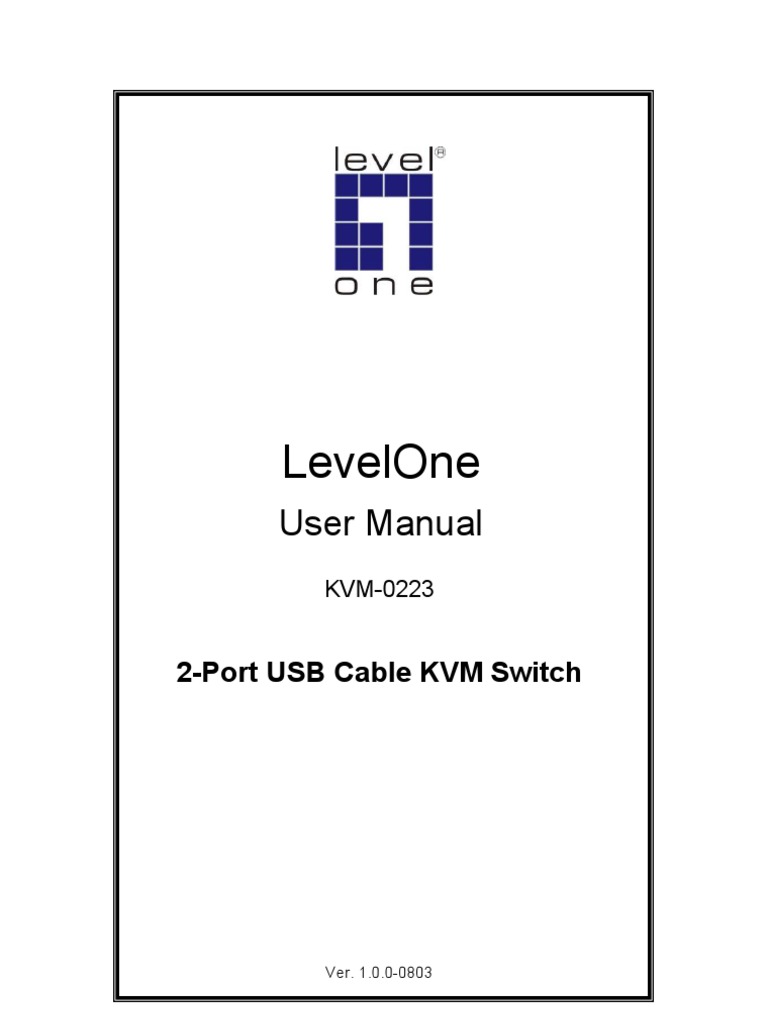 KVM-0223_UM_V1.0 | Usb | Electrical Connector