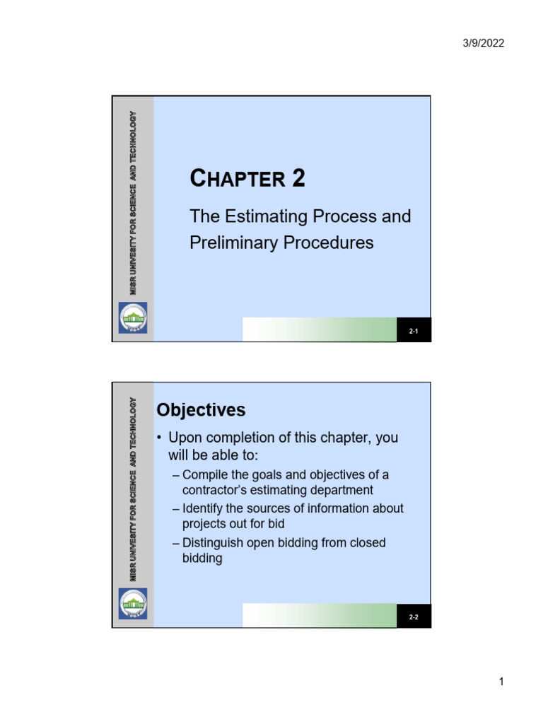 Ch 2 the Estimating Process | PDF | Business