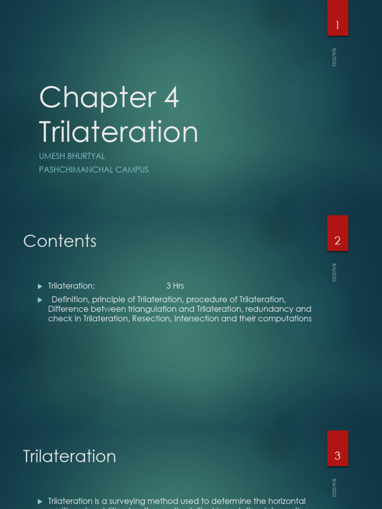 Chapter4 - Trilateration | PDF | Surveying | Angle