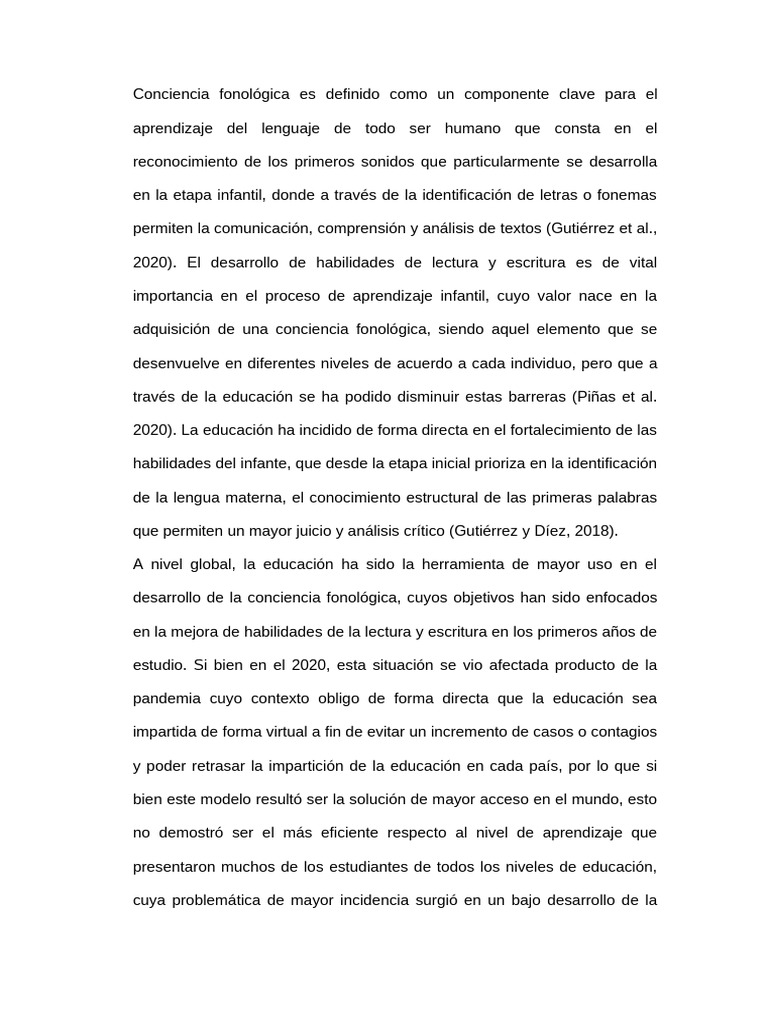 Conciencia fonológica introducción | PDF | Educación de la primera ...