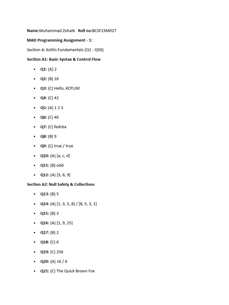 BCSF23M027 MAD-Programming Assignment 01 | PDF | Computer Programming ...