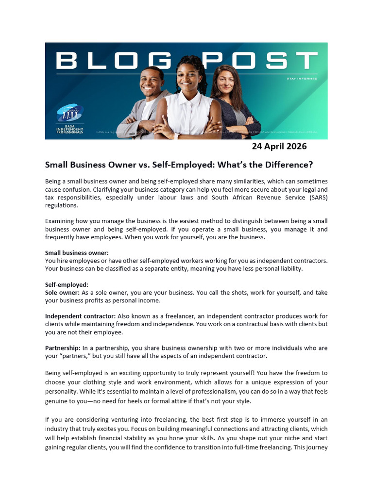 Blogf 24042026 | PDF | Self Employment | Small Business & Entrepreneurs