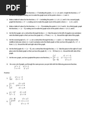 Investigation for Piecewise Functions