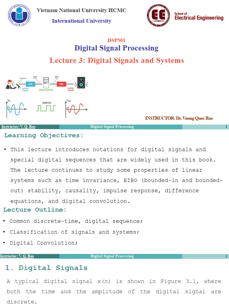 DSP VuongQuocBao Lecture 3 | PDF | Digital Signal Processing | Convolution