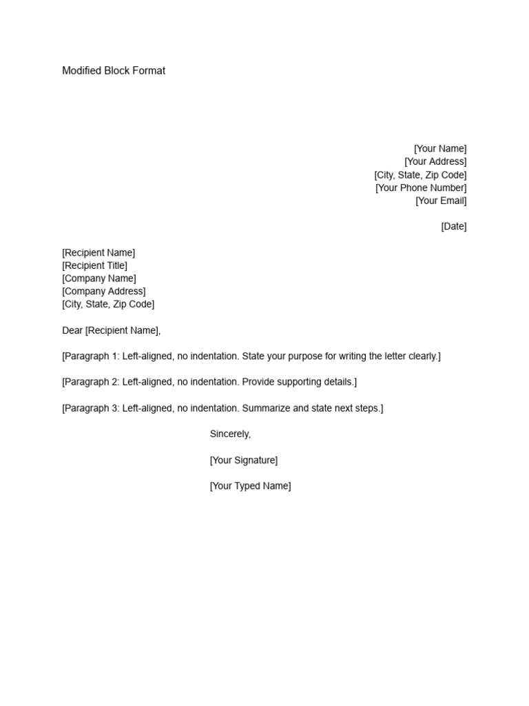 Modified Block Letter Format | PDF