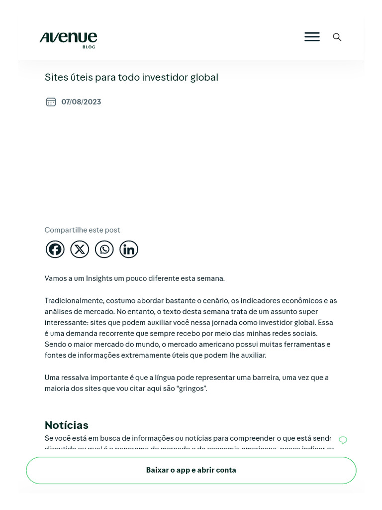 Sites Úteis Para Todo Investidor Global – Avenue | PDF | Câmbio de ...