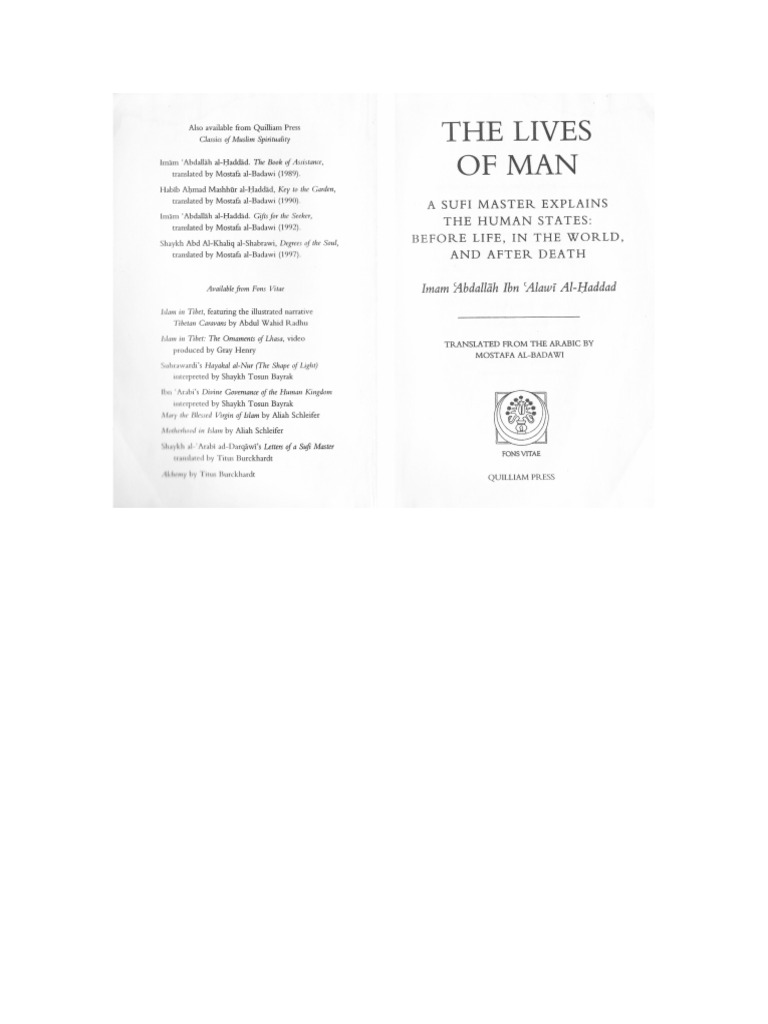 Haddad AbdAllah The Lives of Man | PDF