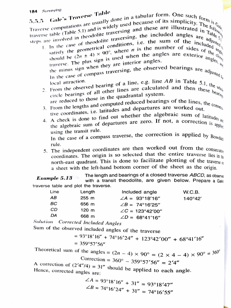 Close Traverse Error Calculation Theodolite | PDF | Angle | Surveying