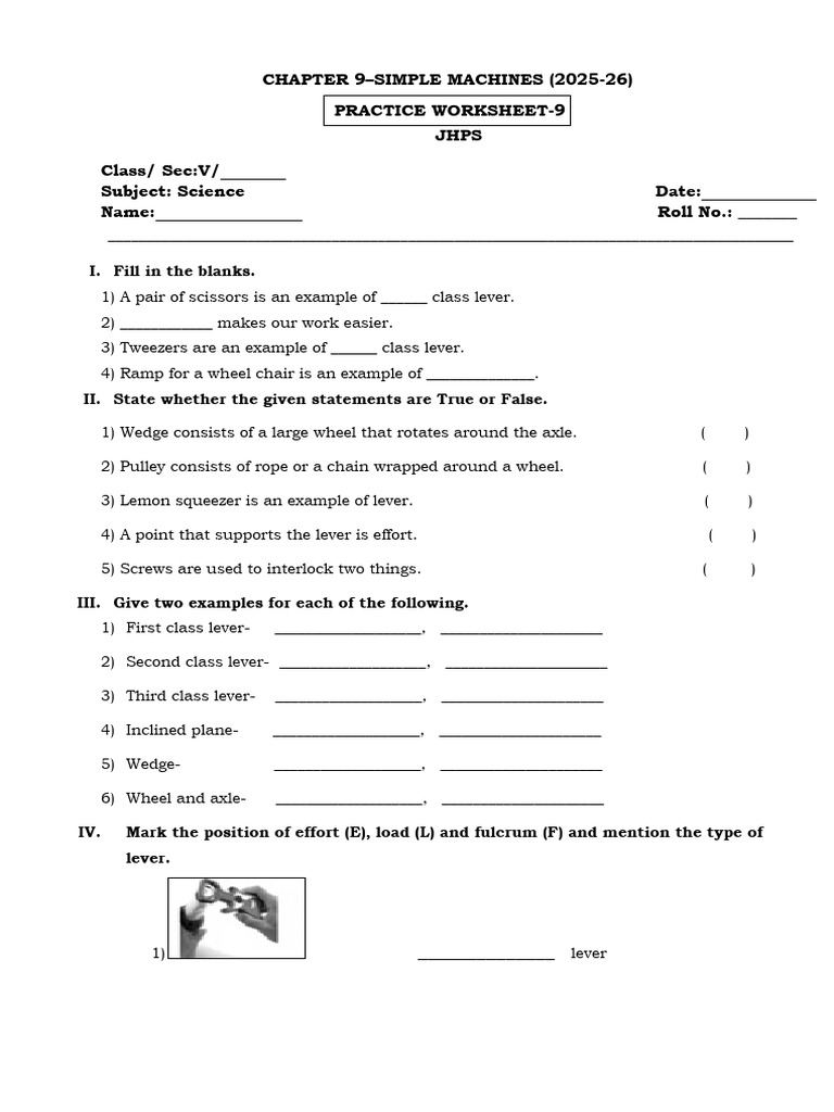 SIMPLE MACHINES PWS-9 (1) | PDF | Machines | Lever