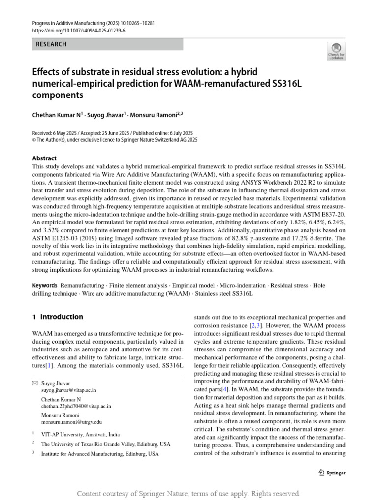Effects of Substrate in Residual Stress Evolution | PDF | Mechanical ...