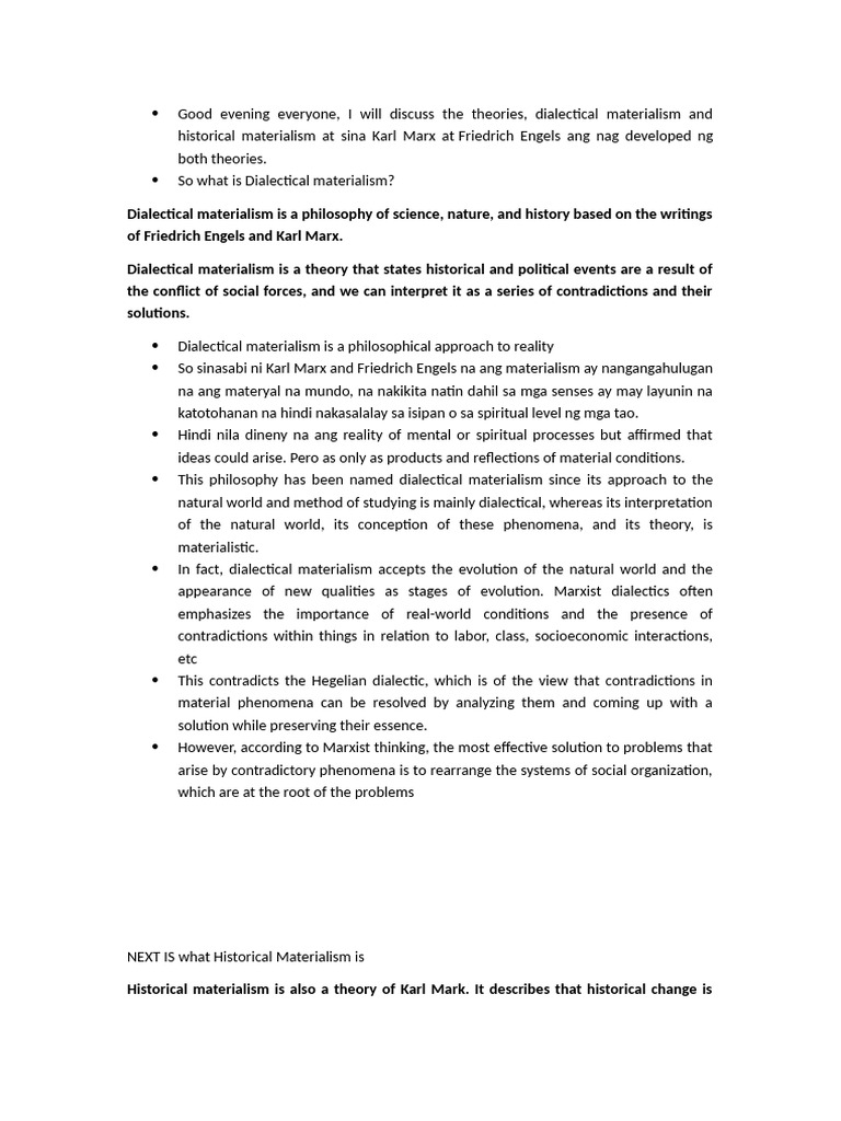 Materialism | PDF | Dialectic | Materialism