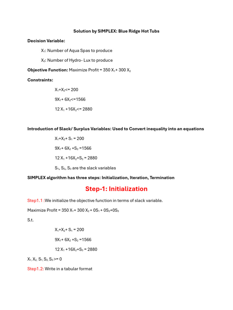 Lecture 4-5 Simplex Method Maximization | PDF | Mathematical Analysis ...