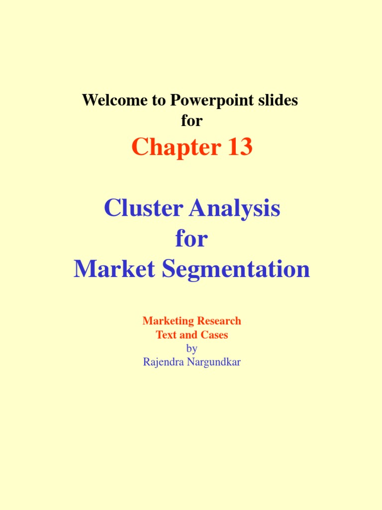 Cluster Analysis for Market Segmentation | PDF | Cluster Analysis ...