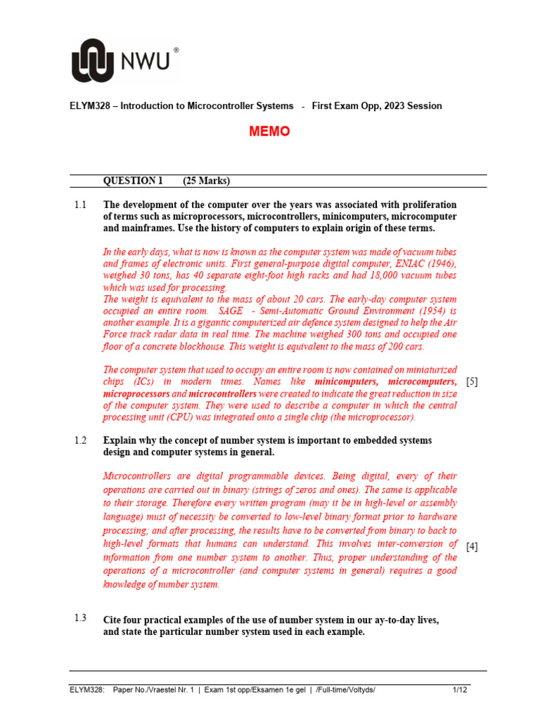 ExamPaper_ELYM328_2023_1st_opp_v1b - MEMO | PDF | Central Processing ...