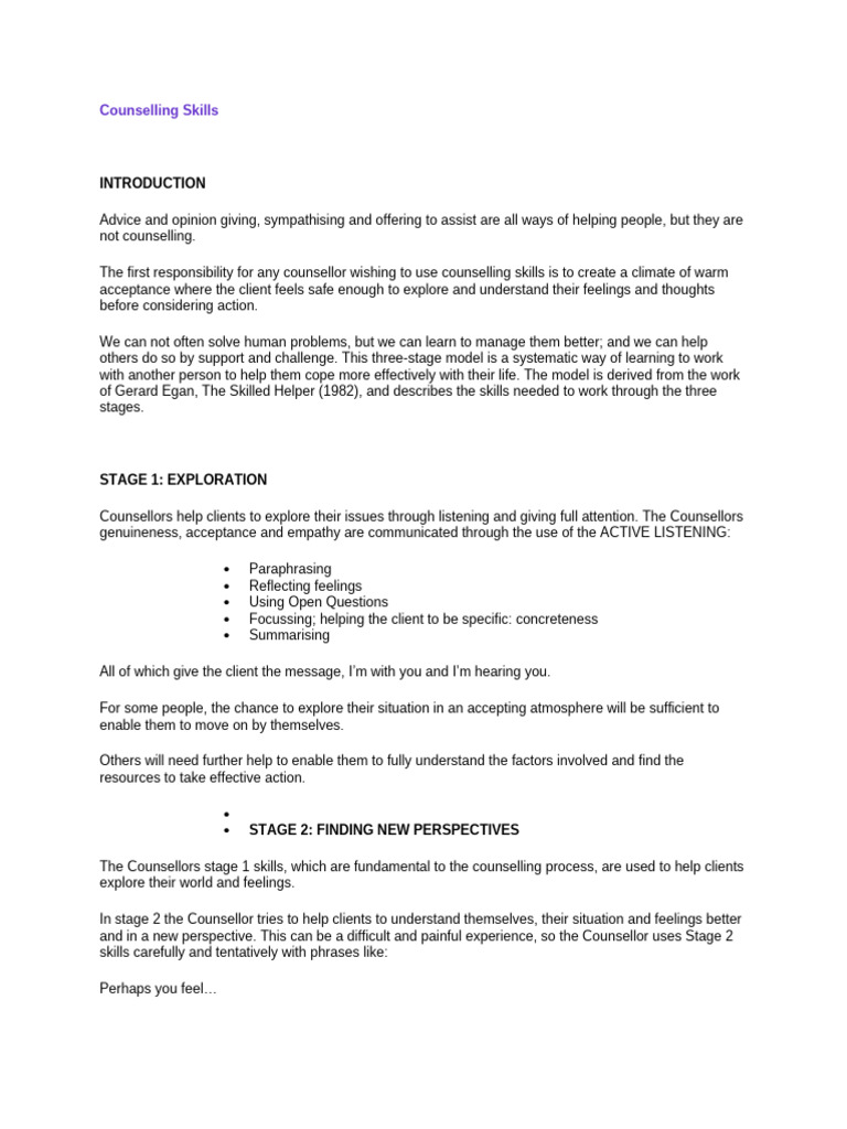 Counselling Skills | PDF | Feeling | Empathy