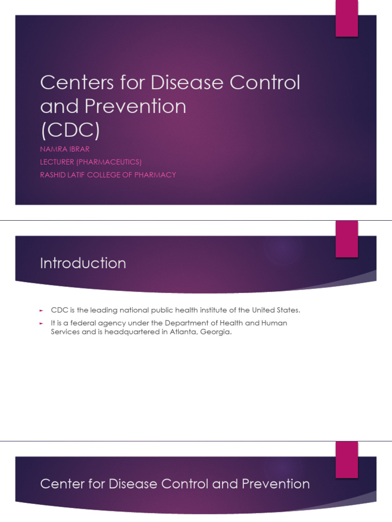 CDC (1) | PDF | Centers For Disease Control And Prevention | Infection