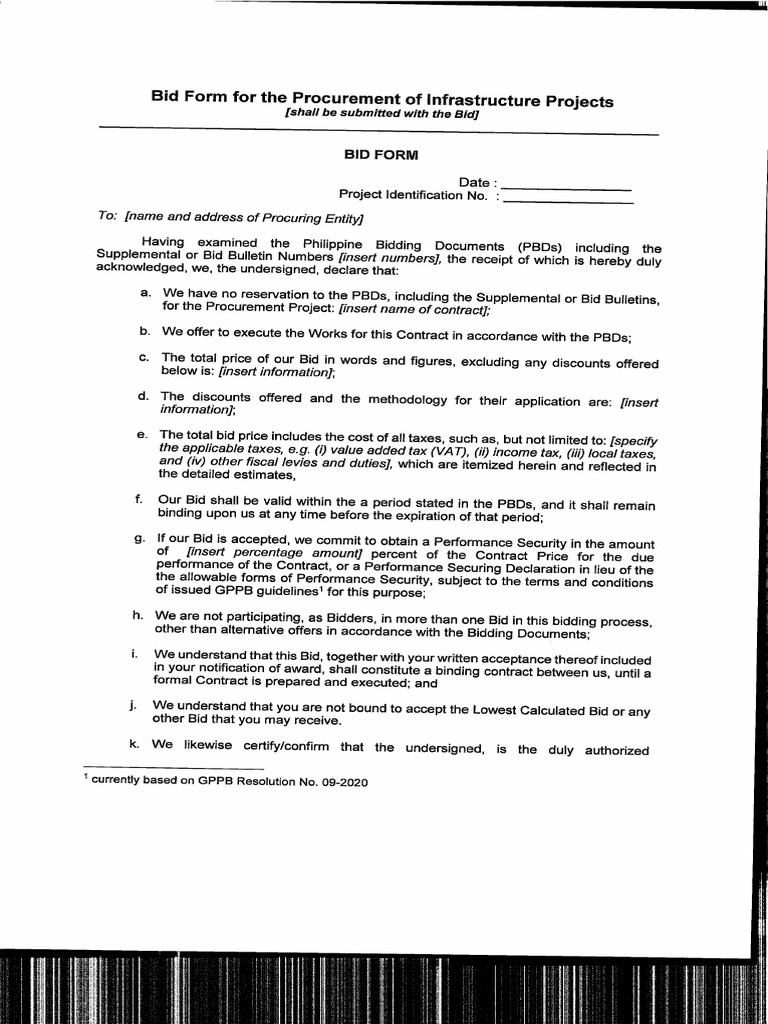 20FK0070 Bidding Documents | PDF