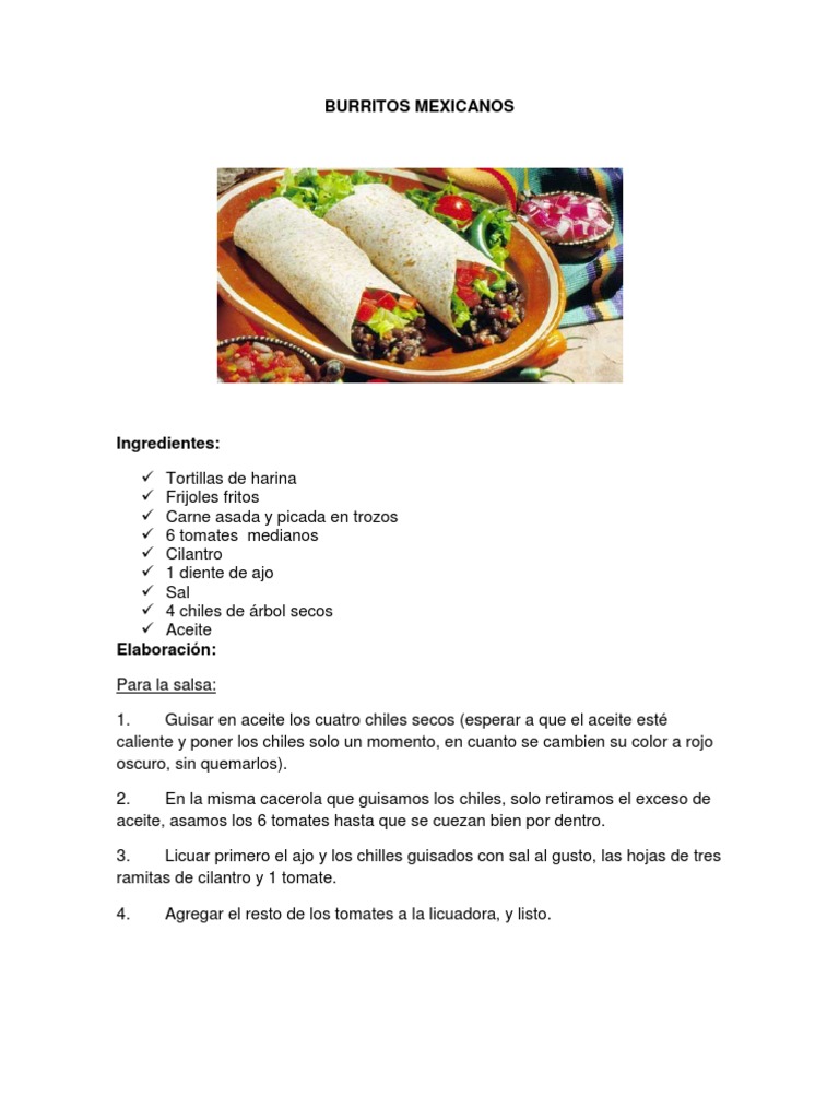 Arriba 42+ imagen receta de burritos en ingles Abzlocal.mx