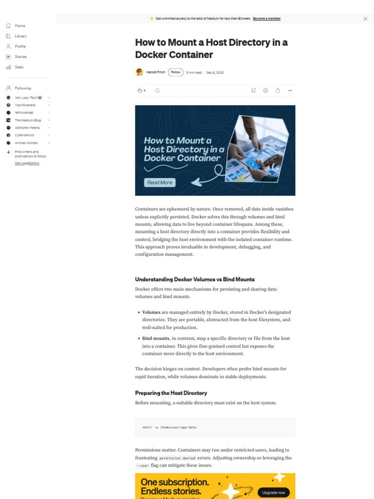 How to Mount a Host Directory in a Docker Container _ by Harold Finch ...