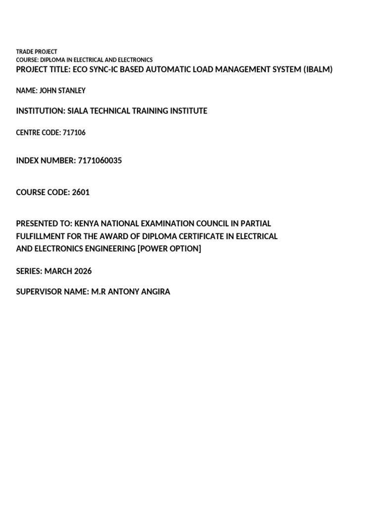 IC Based Automatic Load Management System | PDF | Resistor | Light ...