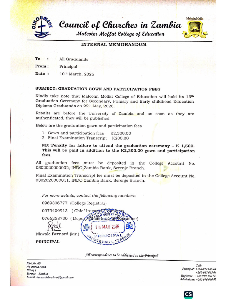 Memo Graduation 2026 | PDF