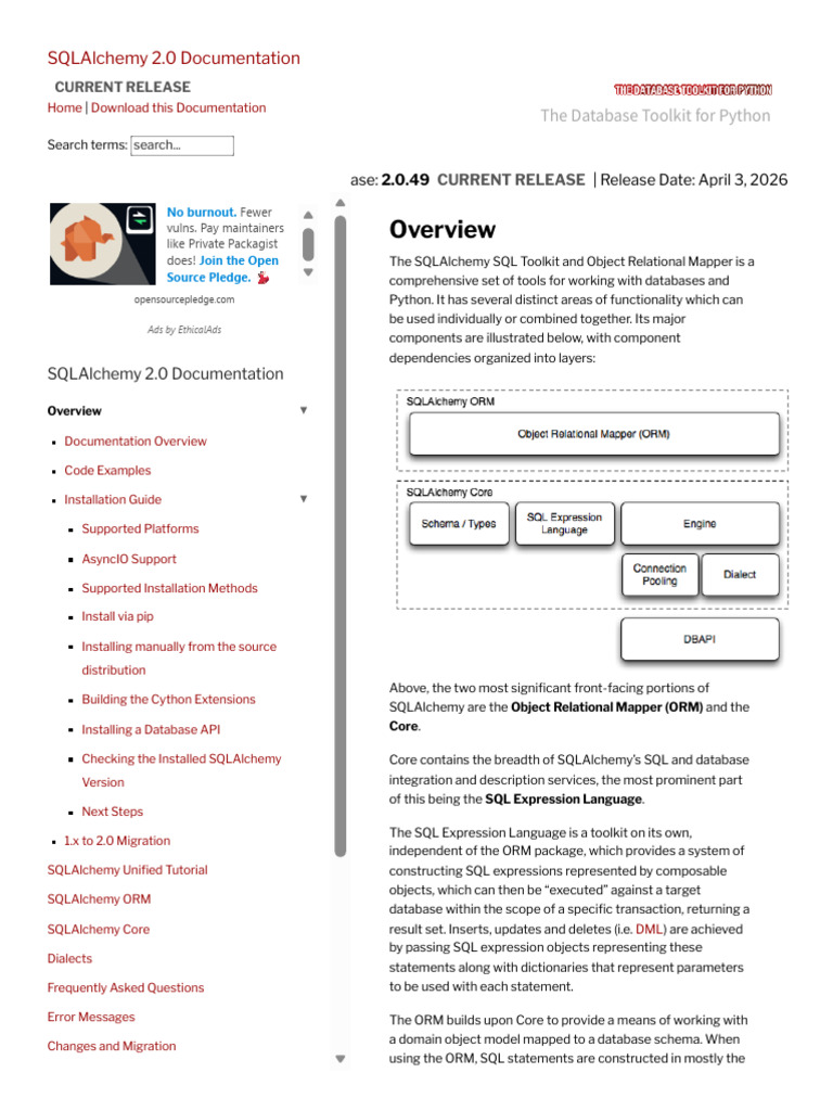Overview - SQLAlchemy 2.0 Documentation | PDF | Databases | Python ...