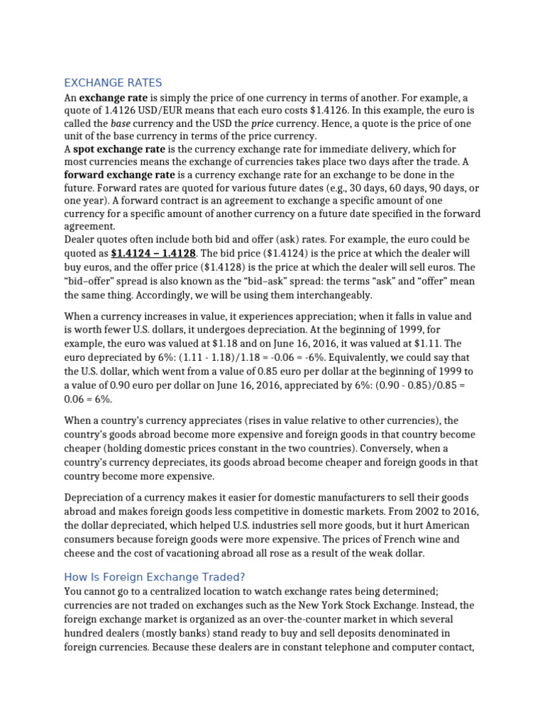 Forex Notes & Problems Sp2026 | PDF | Exchange Rate | Purchasing Power ...
