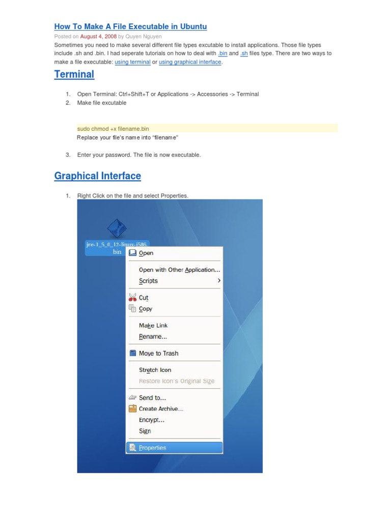 Make Files Executable in Ubuntu | PDF