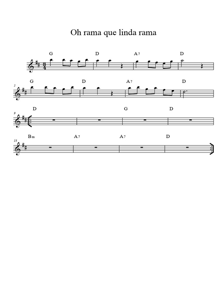 Oh Rama Que Linda Rama - Score | PDF