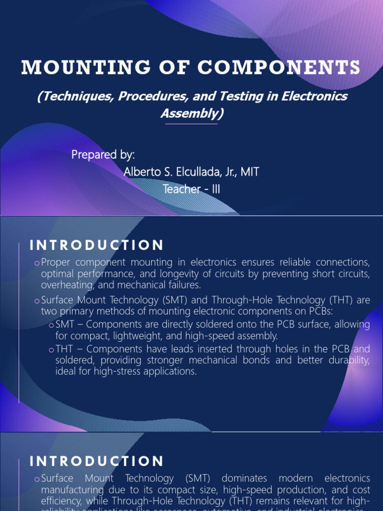Mounting of Components | PDF | Soldering | Solder