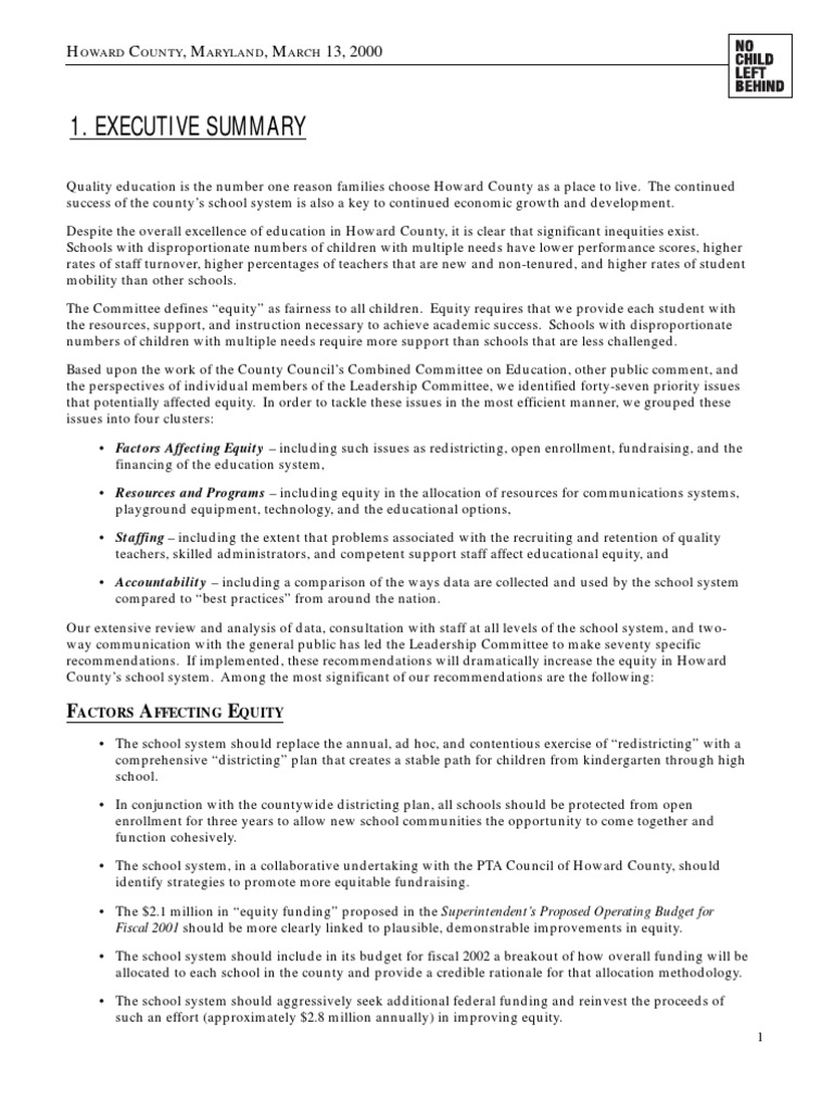 HCPSS Equity Report 2000 | PDF | Medicaid | Fundraising