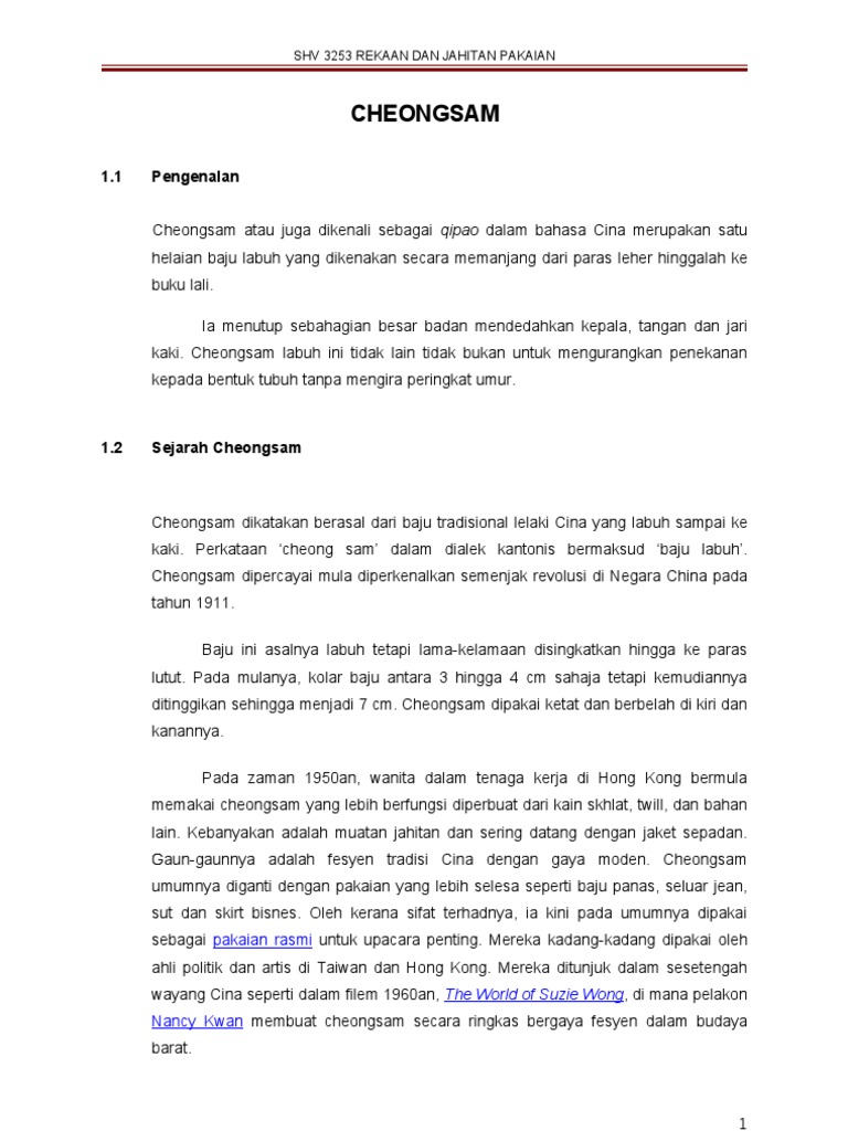 Cheongsam Pdf