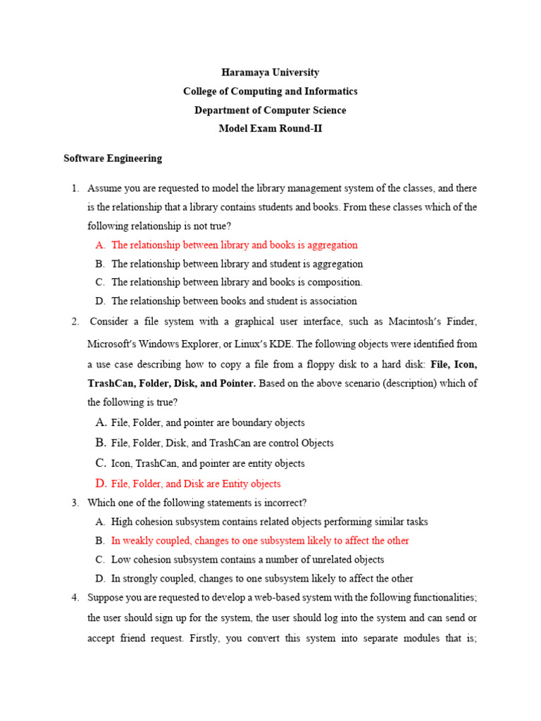 HaramayaU Model Exam | PDF | Parameter (Computer Programming ...
