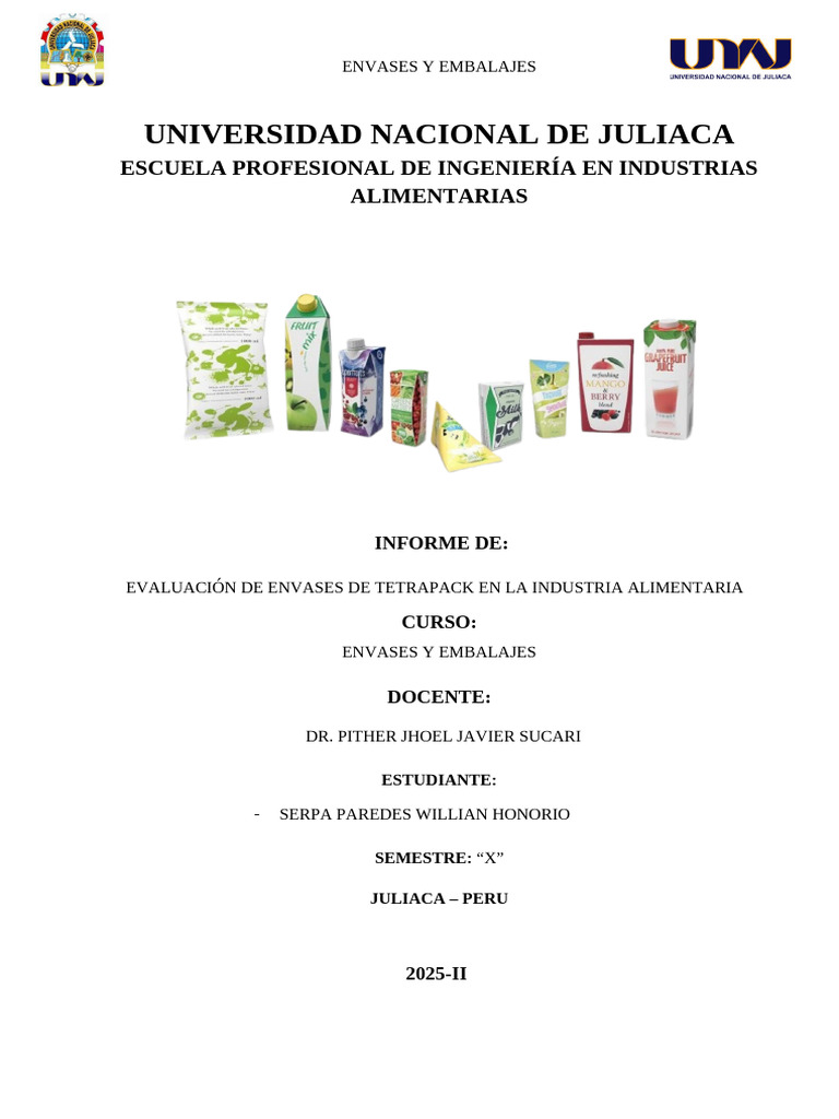 TERCER INFORME DE TETRAPACK-CHICOLAC | PDF