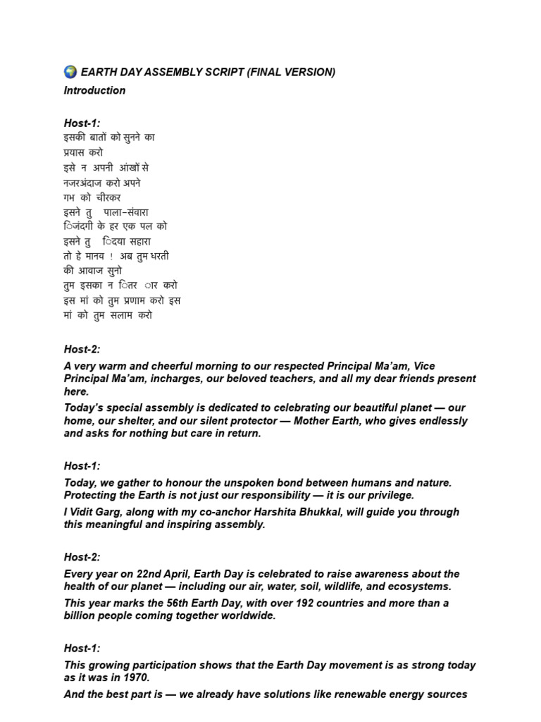 Earth Day Assembly Comparing-Complete | PDF | Natural Environment ...
