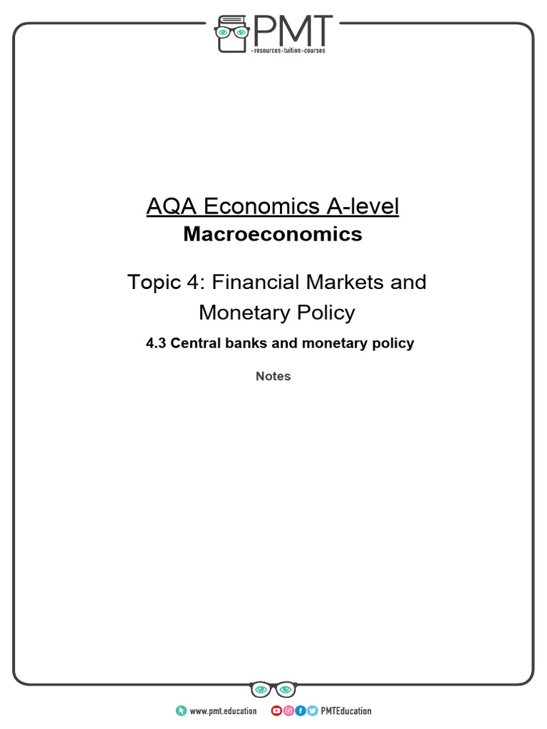 Central Banks and Monetary Policy Notes | PDF | Interest Rates | Interest