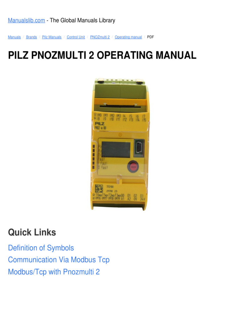 Pilz Pnozmulti 2 Operating Manual | PDF | Transmission Control Protocol ...