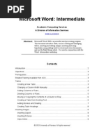 Word 2000 Intermediate