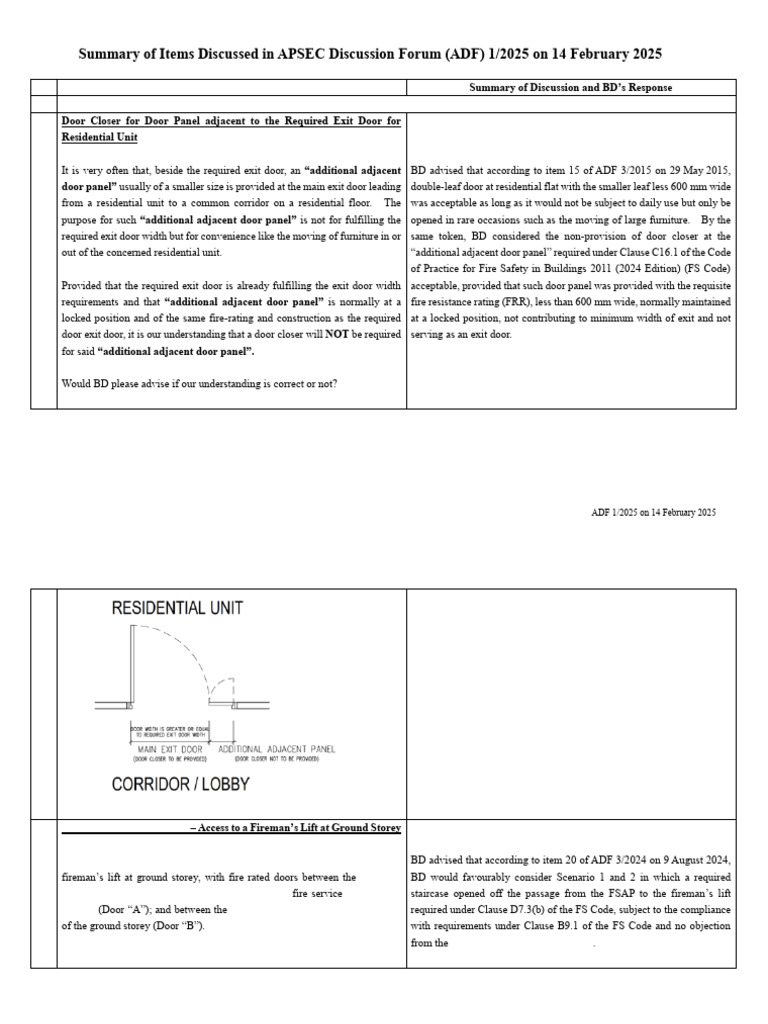 Summary of Items Discussed in APSEC Discussion Forum (ADF) 1/2025 On 14 ...