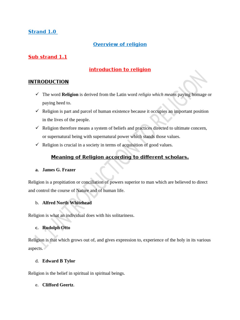 1.1 Introduction To Religion | PDF | Émile Durkheim | God