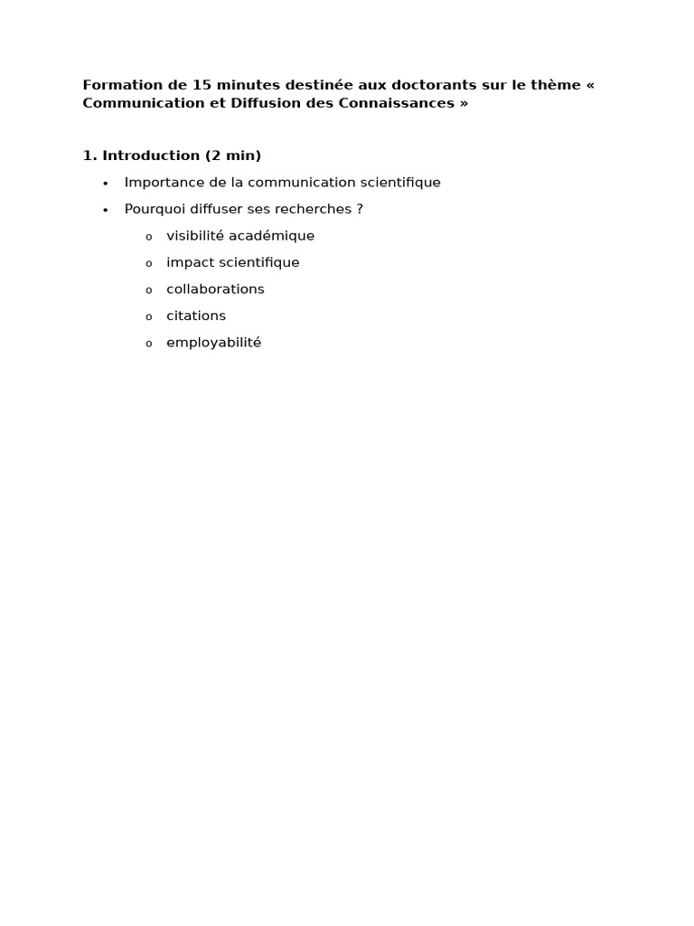 Introduction Formation Doctorale | PDF