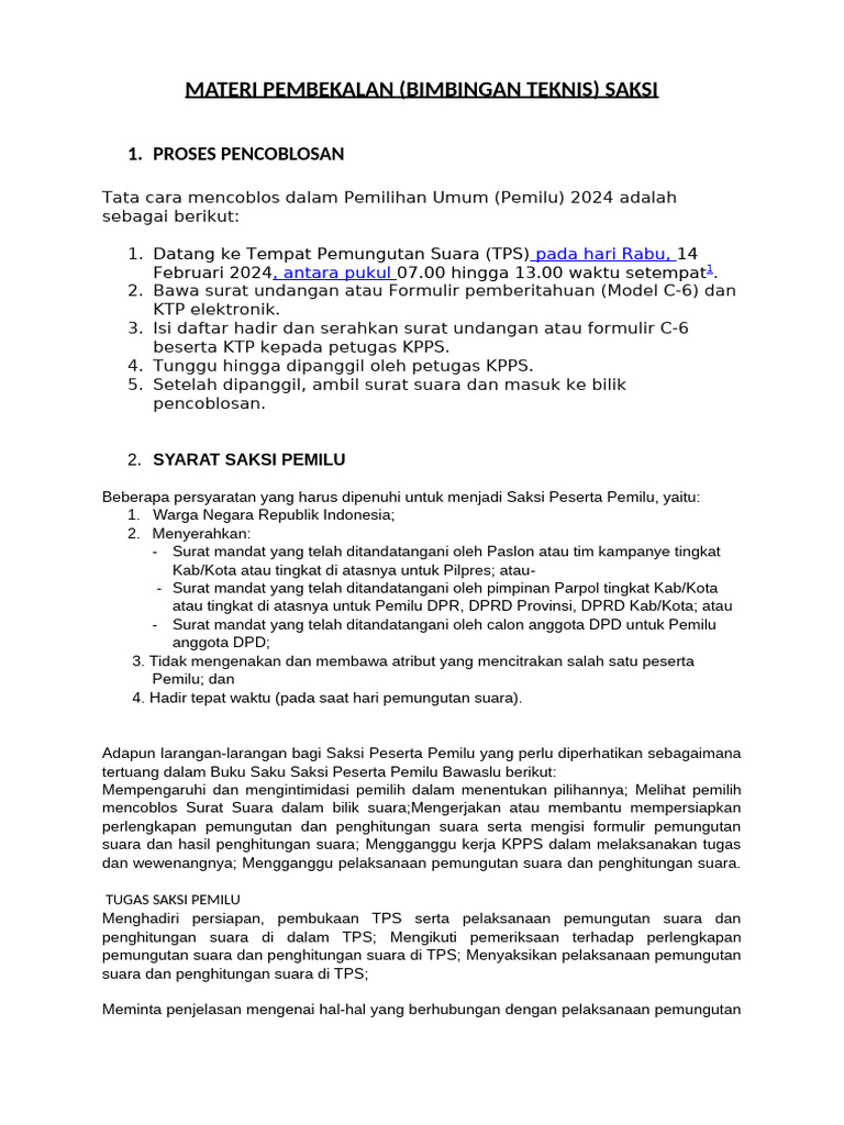 MATERI PEMBEKALAN | PDF