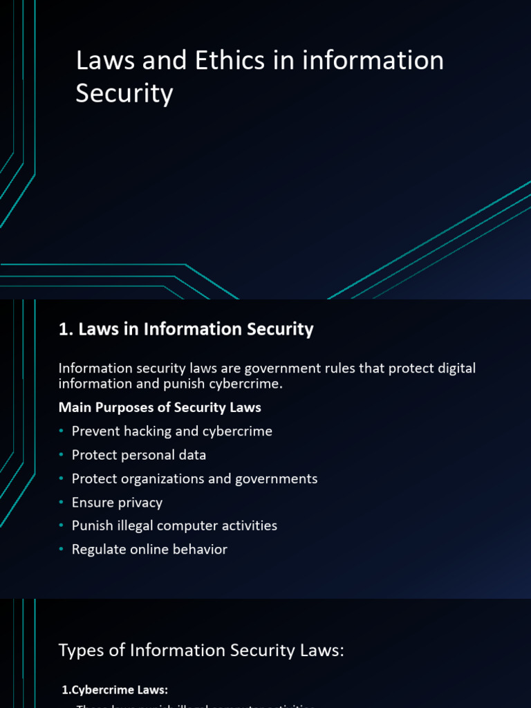 Laws and Ethics in Information Security | PDF | Cybercrime | Computer ...