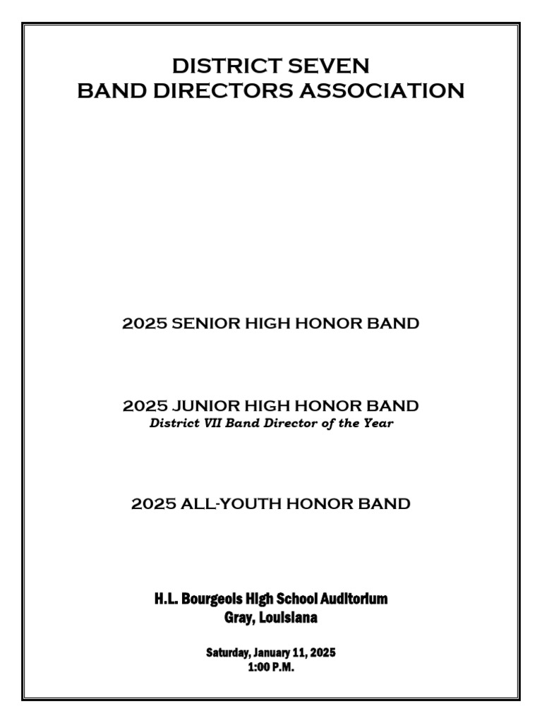 2025 Honor Band Program | PDF