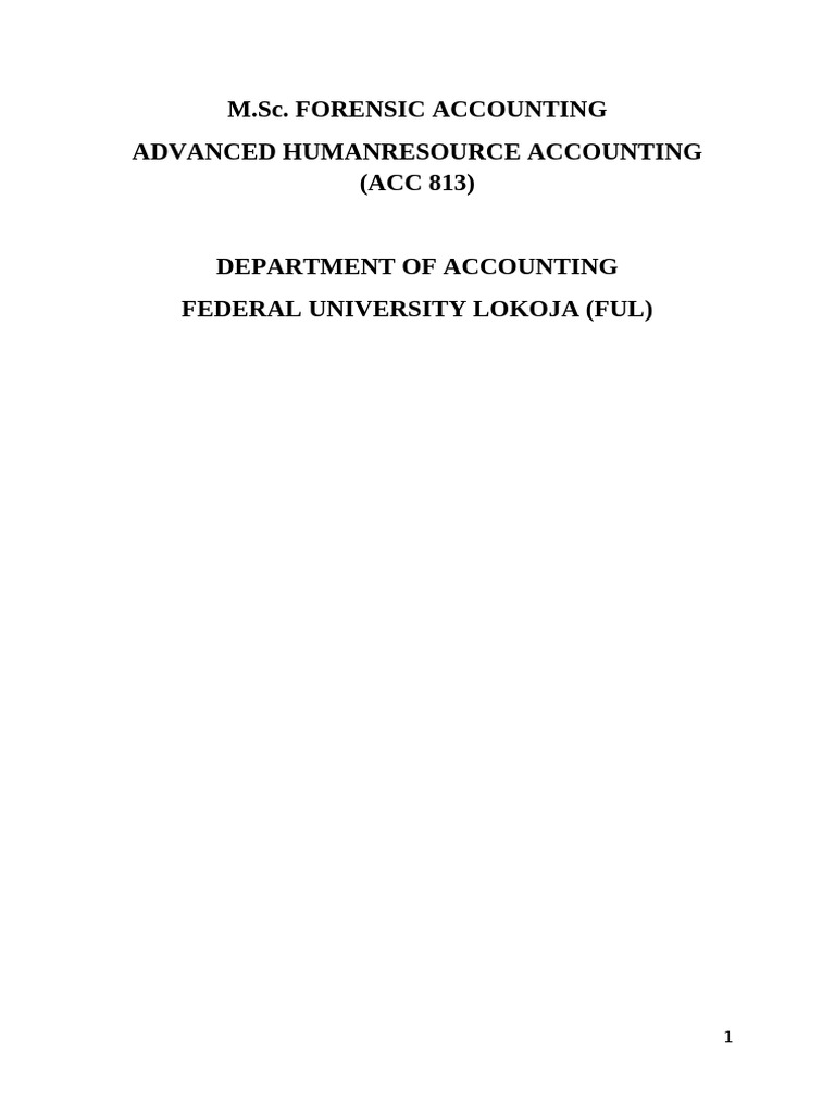 Acc 813 - Advanced Human Resource Accounting Corrected.. | PDF | Human ...
