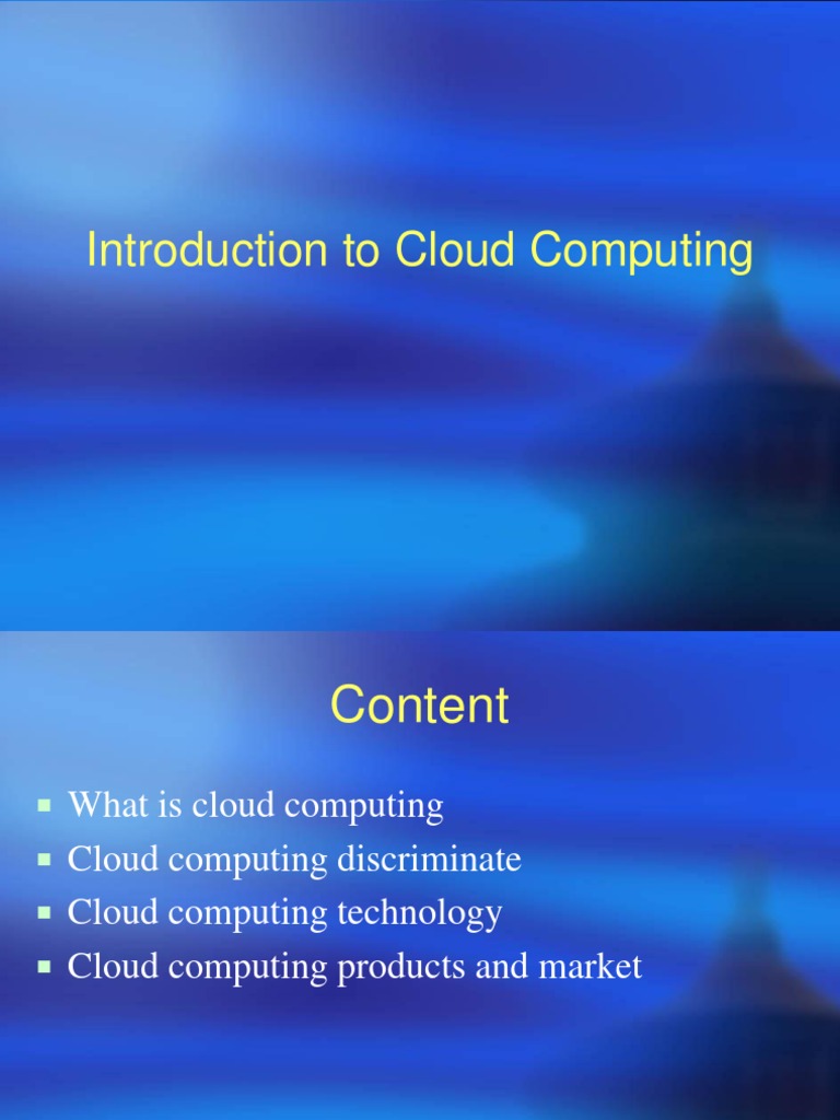 Introduction To Cloud Computing PDF Software As A Service Cloud