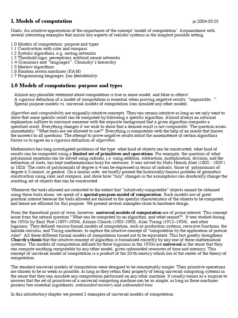 Models of Computation | PDF | String (Computer Science) | Algorithms